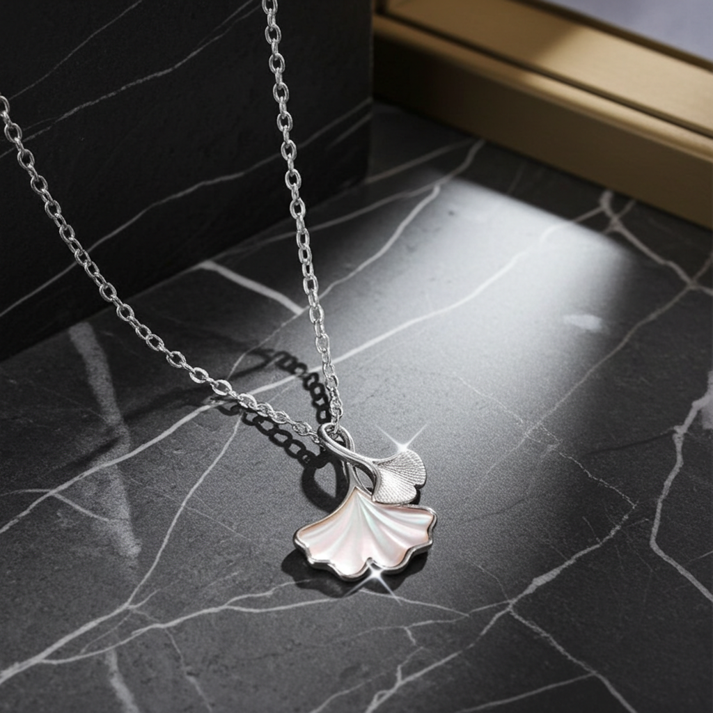 Ginkgo Leaf Pendant Necklace