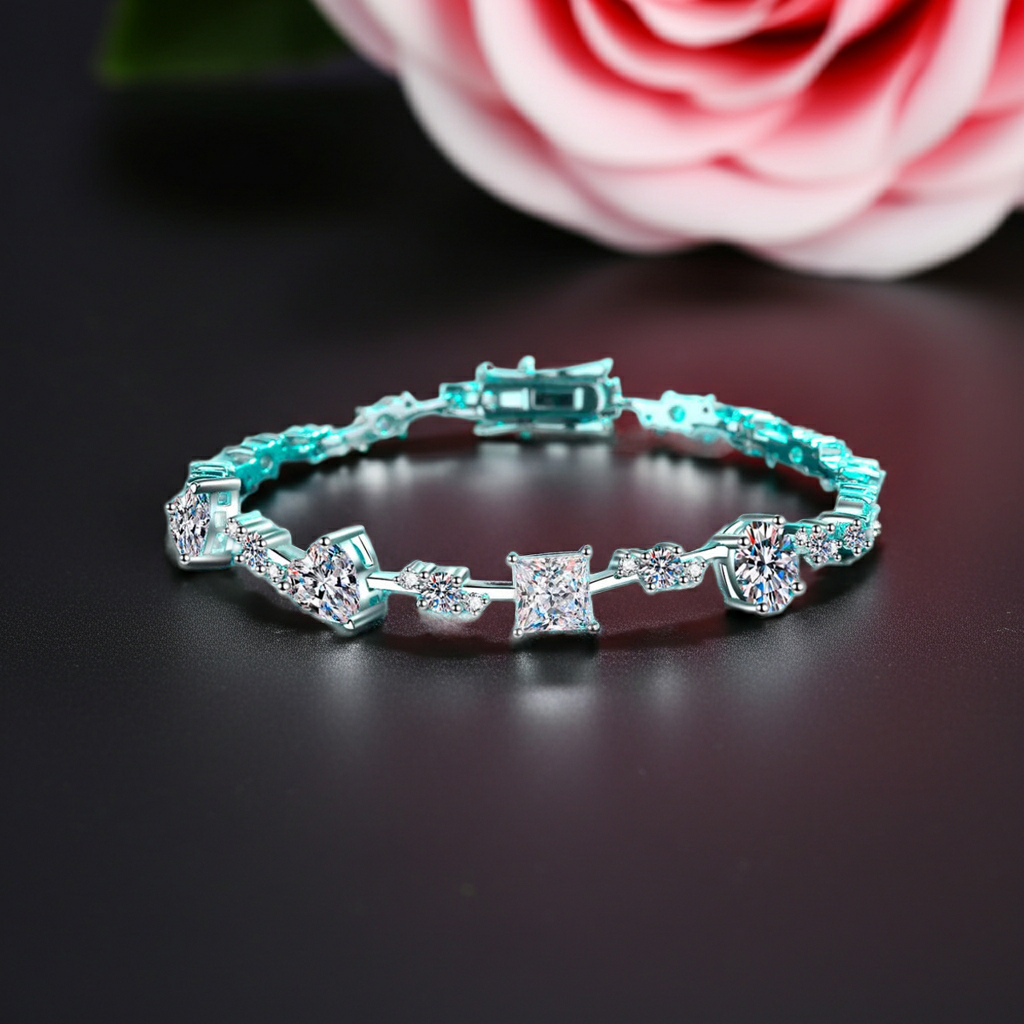 Bracciale Moissanite 6.2 Carati — Argento Sterling 925