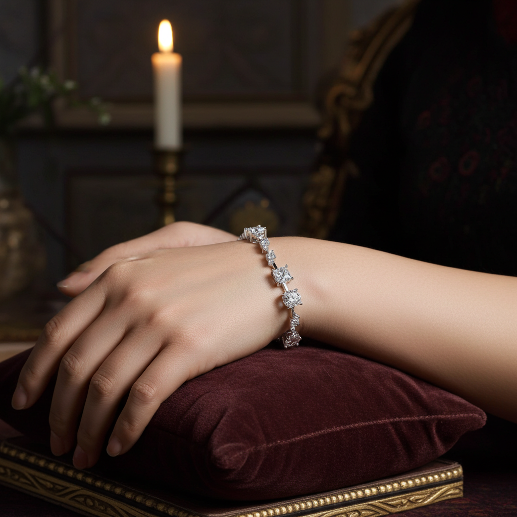 Bracciale Moissanite 6.2 Carati — Argento Sterling 925