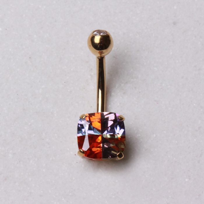 Piercing Ombelico in Oro 14Kt con Zircone Miracle