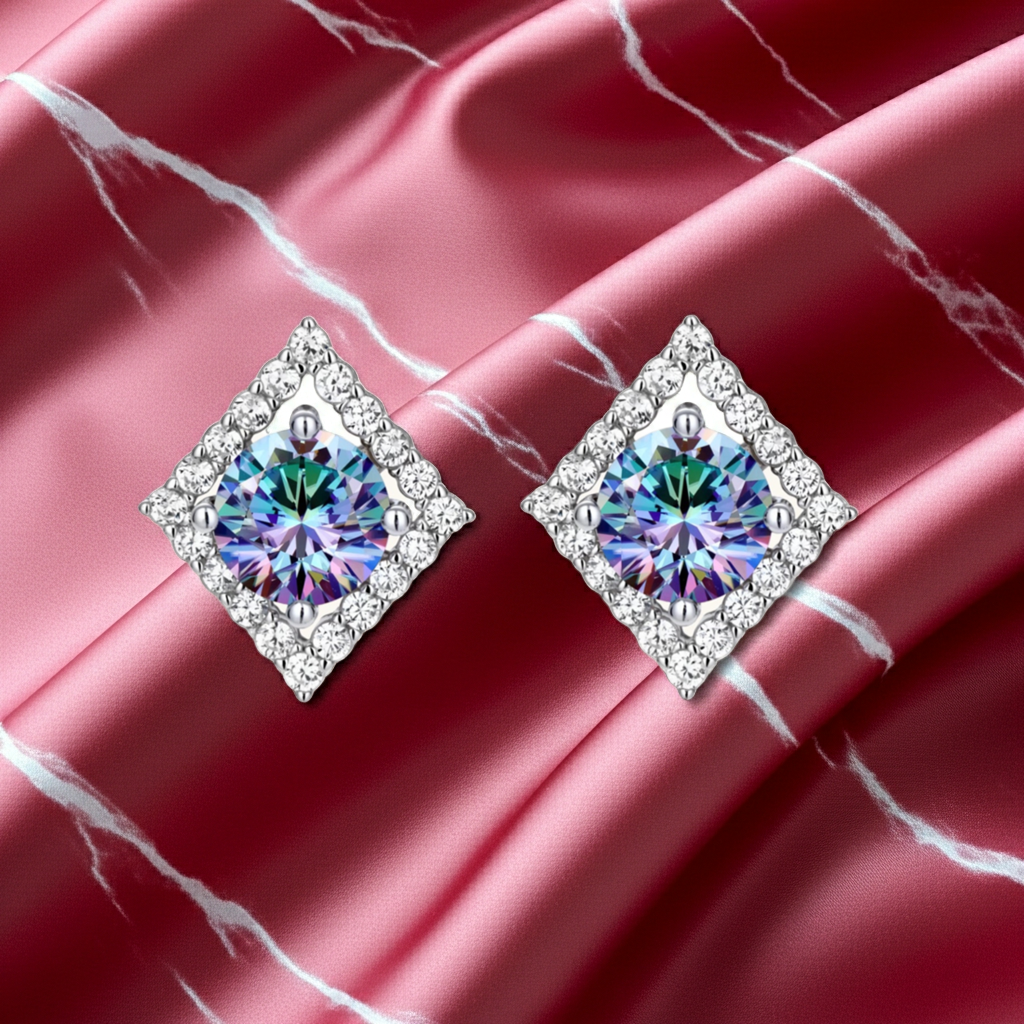Orecchini Prism Dreams — Moissanite Rainbow VVS1 & Argento 925