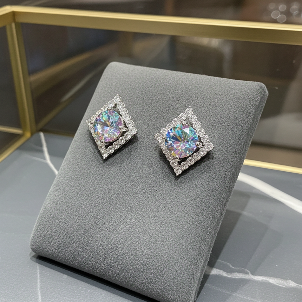 Orecchini Prism Dreams — Moissanite Rainbow VVS1 & Argento 925