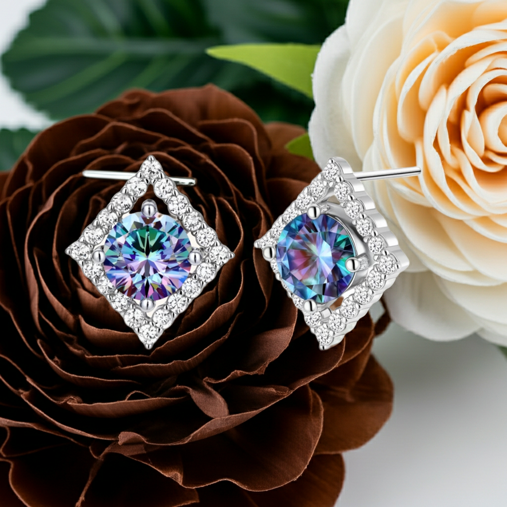 Orecchini Prism Dreams — Moissanite Rainbow VVS1 & Argento 925