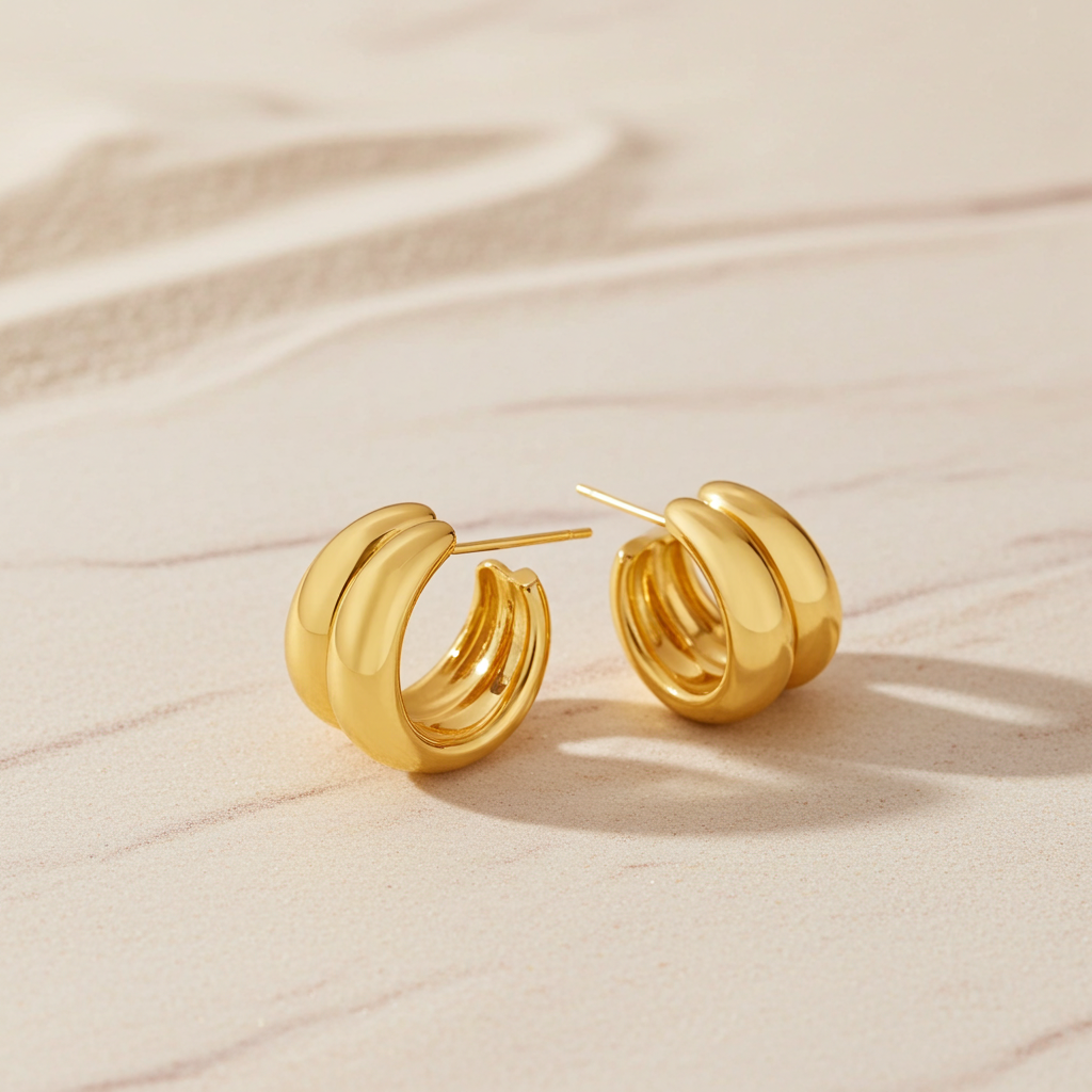 Liquid Gold Sculptural Hoops