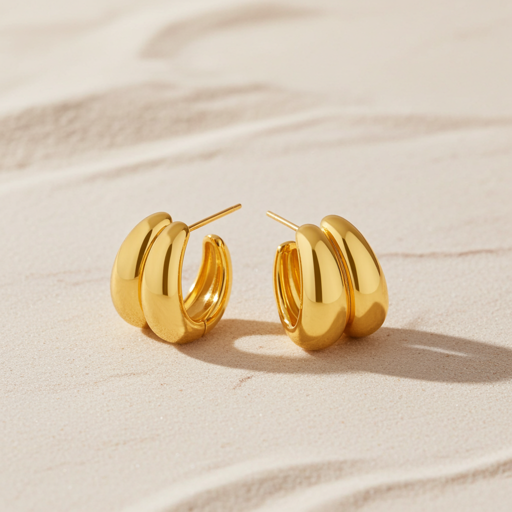 Liquid Gold Sculptural Hoops