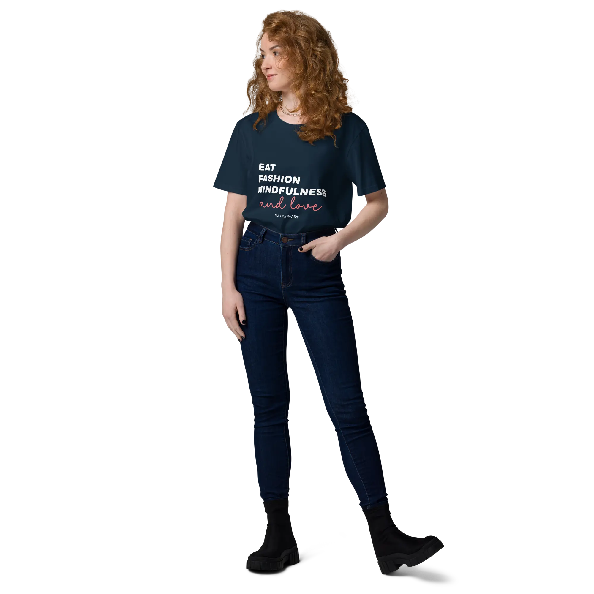 Eat, Fashion Mindfulness and Love Unisex organic cotton t-shirt - unisex t-shirt