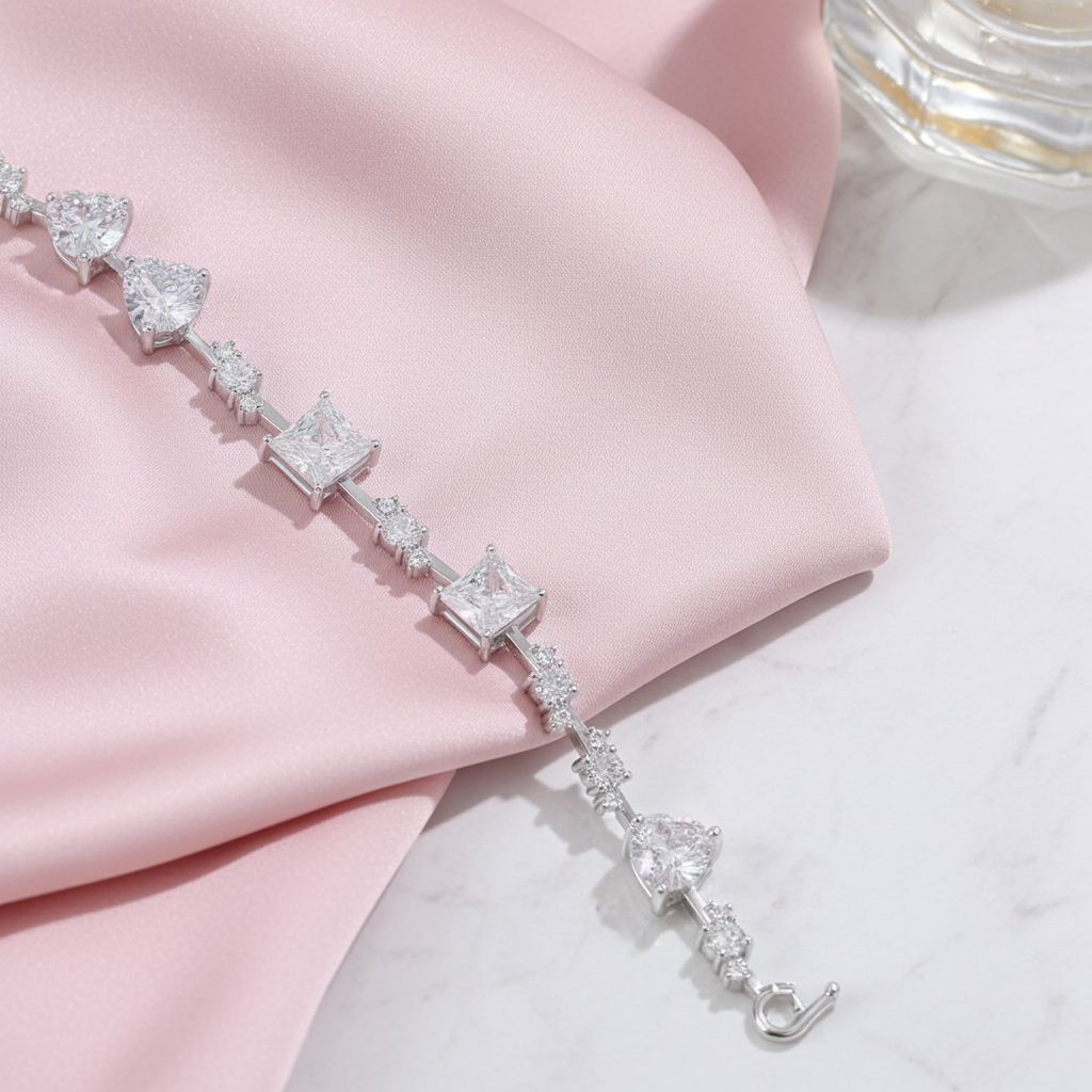 Bracciale Moissanite 6.2 Carati — Argento Sterling 925