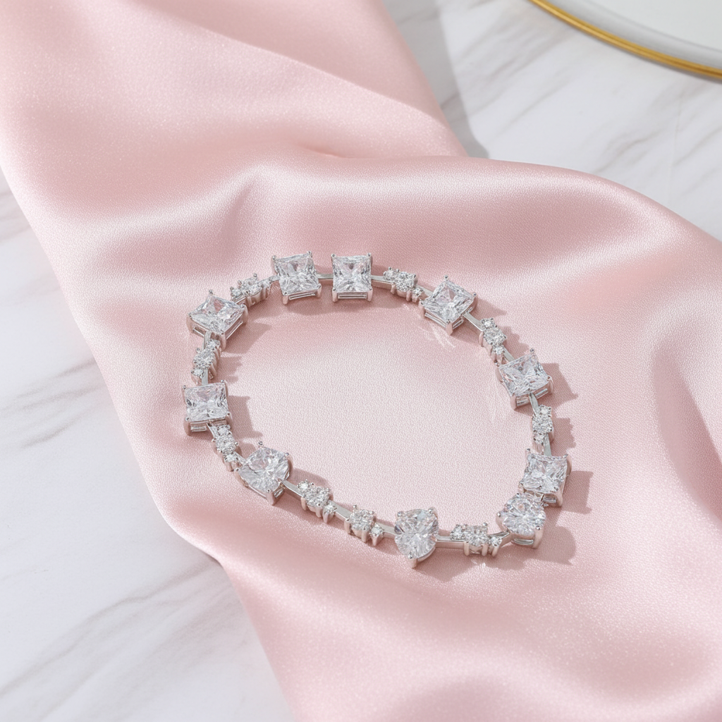 Bracciale Moissanite 6.2 Carati — Argento Sterling 925