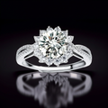 Anello Halo Stellare | Moissanite Rotonda 2ct VVS1