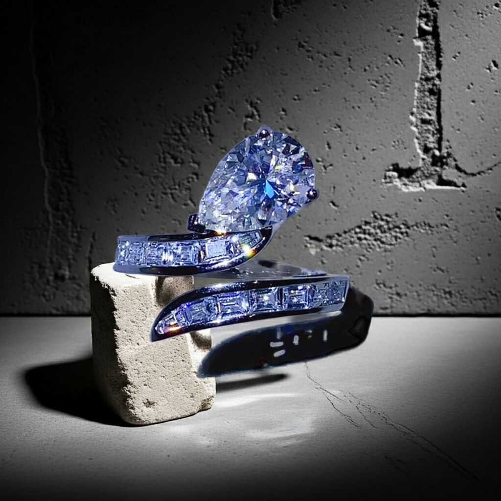 Anello Bypass Moissanite 3 Carati | Argento 925