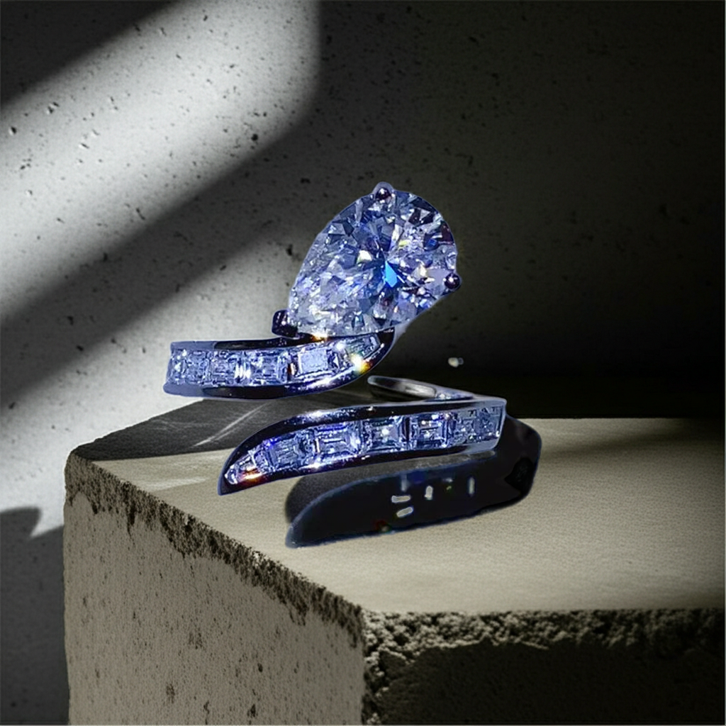 Anello Bypass Moissanite 3 Carati | Argento 925