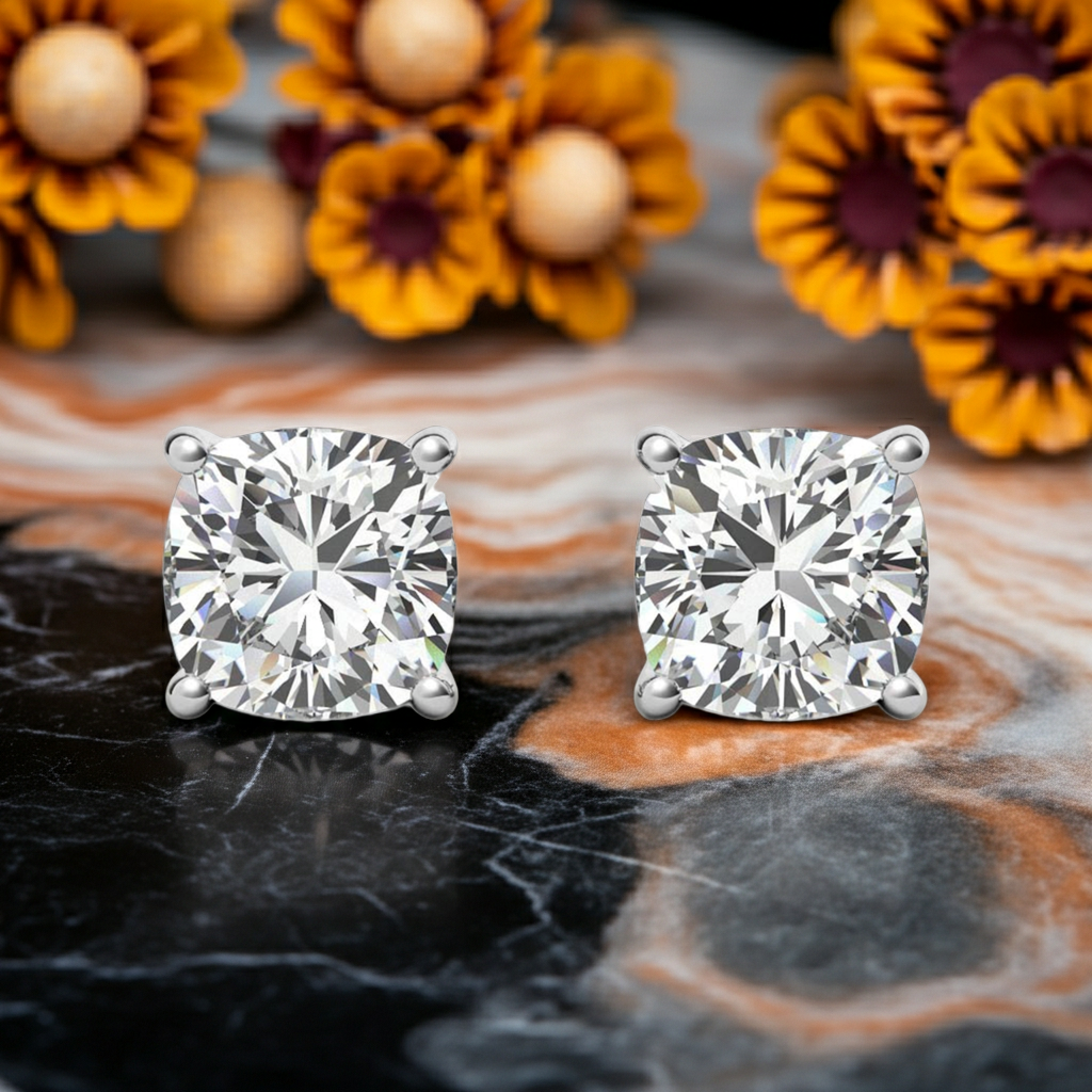 Orecchini Solitaire Moissanite 1.60 CTW — DEF Color, IF-VS1 — Oro 14K