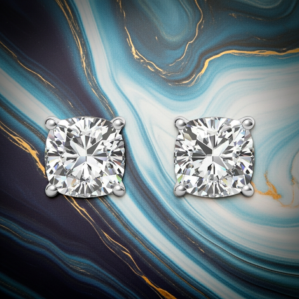 Orecchini Solitaire Moissanite 1.60 CTW — DEF Color, IF-VS1 — Oro 14K