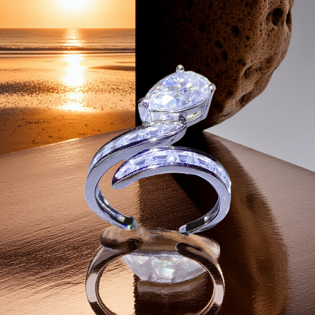 Anello Bypass Moissanite 3 Carati | Argento 925
