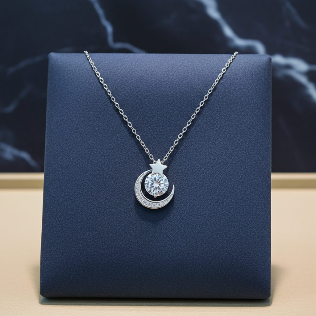 Star and Moon Pendant Necklace