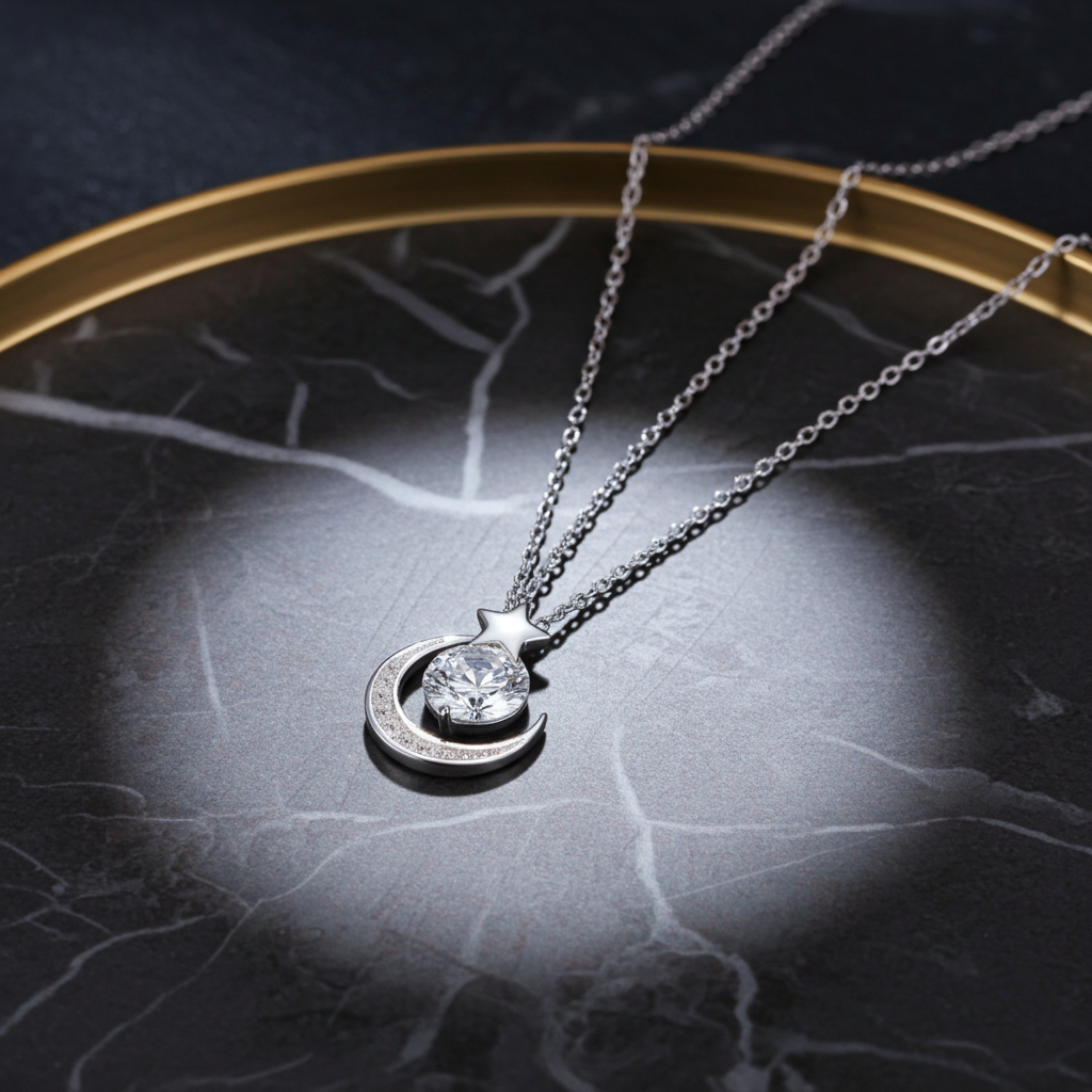 Star and Moon Pendant Necklace